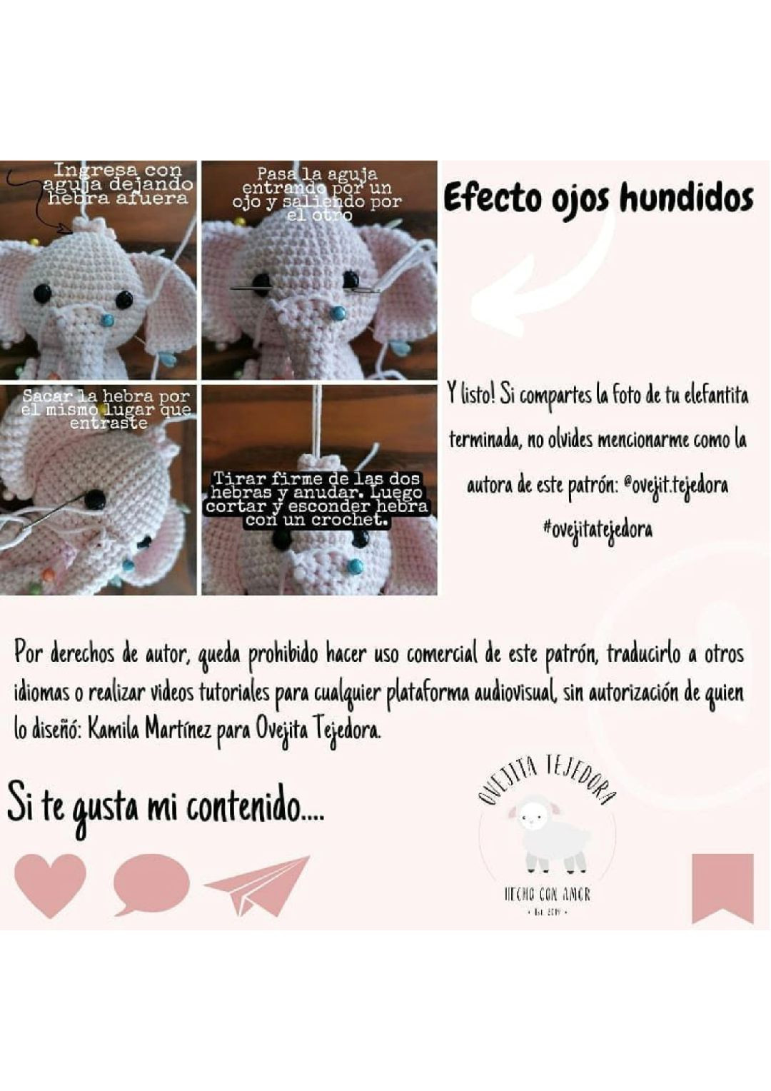 Patrón Gratuito Amigurumi Elefante Algodón de Azúcar