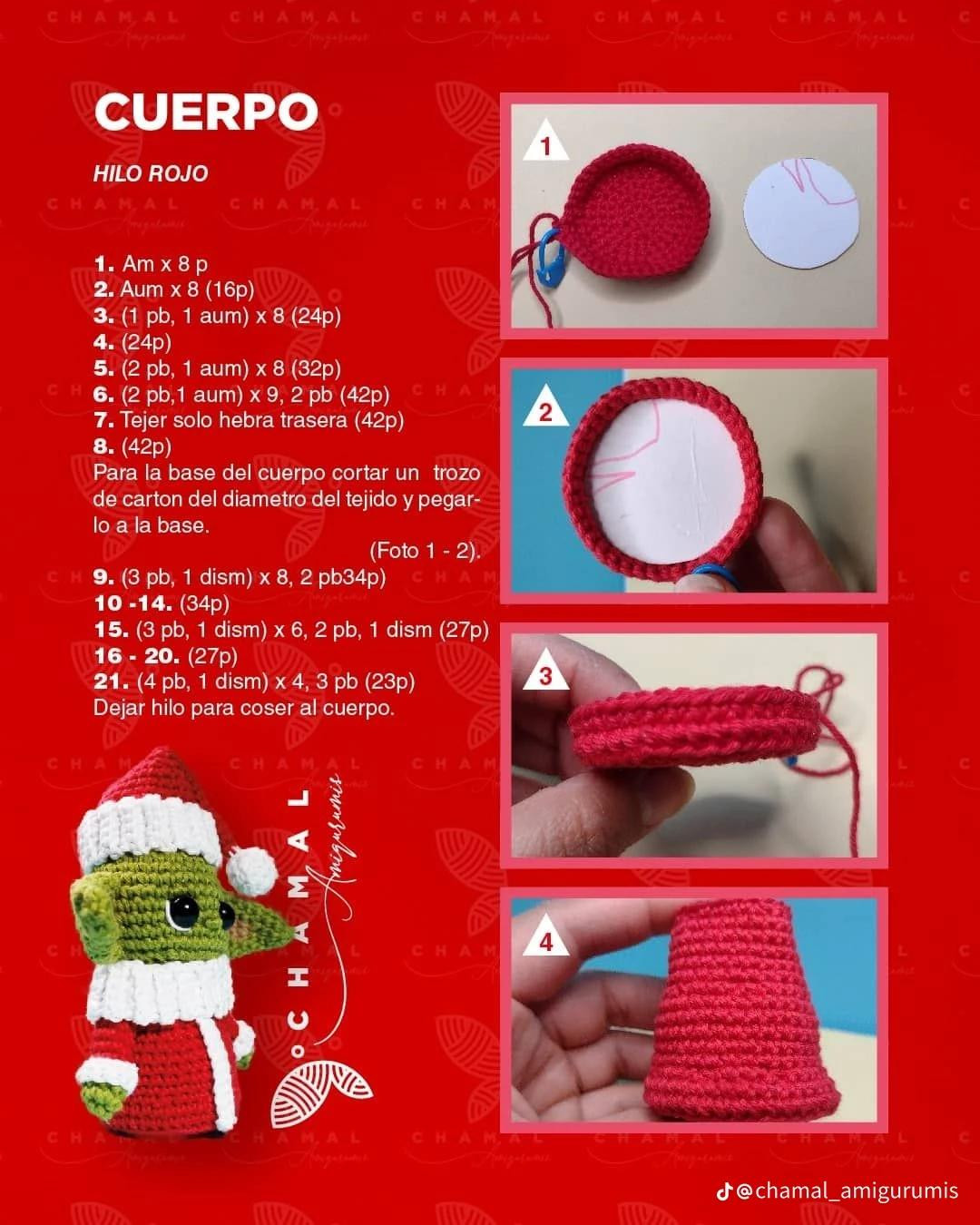 Patrón Gratuito Amigurumi Grogu Navidad - Nivel Intermedio