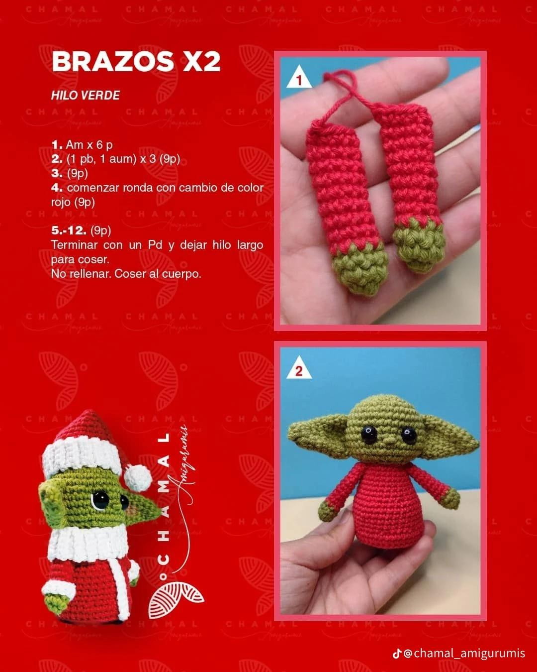 Patrón Gratuito Amigurumi Grogu Navidad - Nivel Intermedio