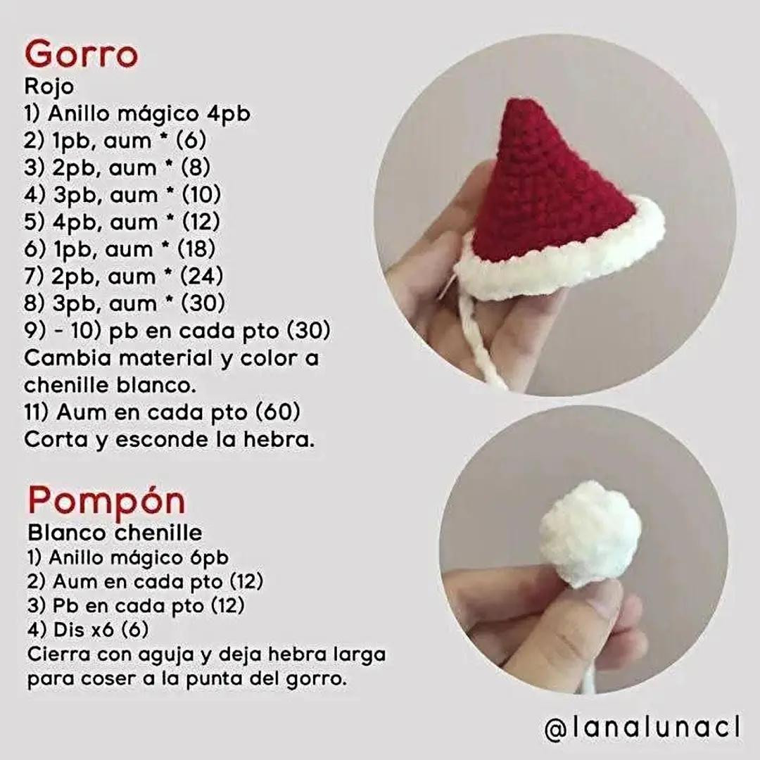 Patrón Gratuito Amigurumi Hello Kitty Navidad con Vestido Rojo y Gorro