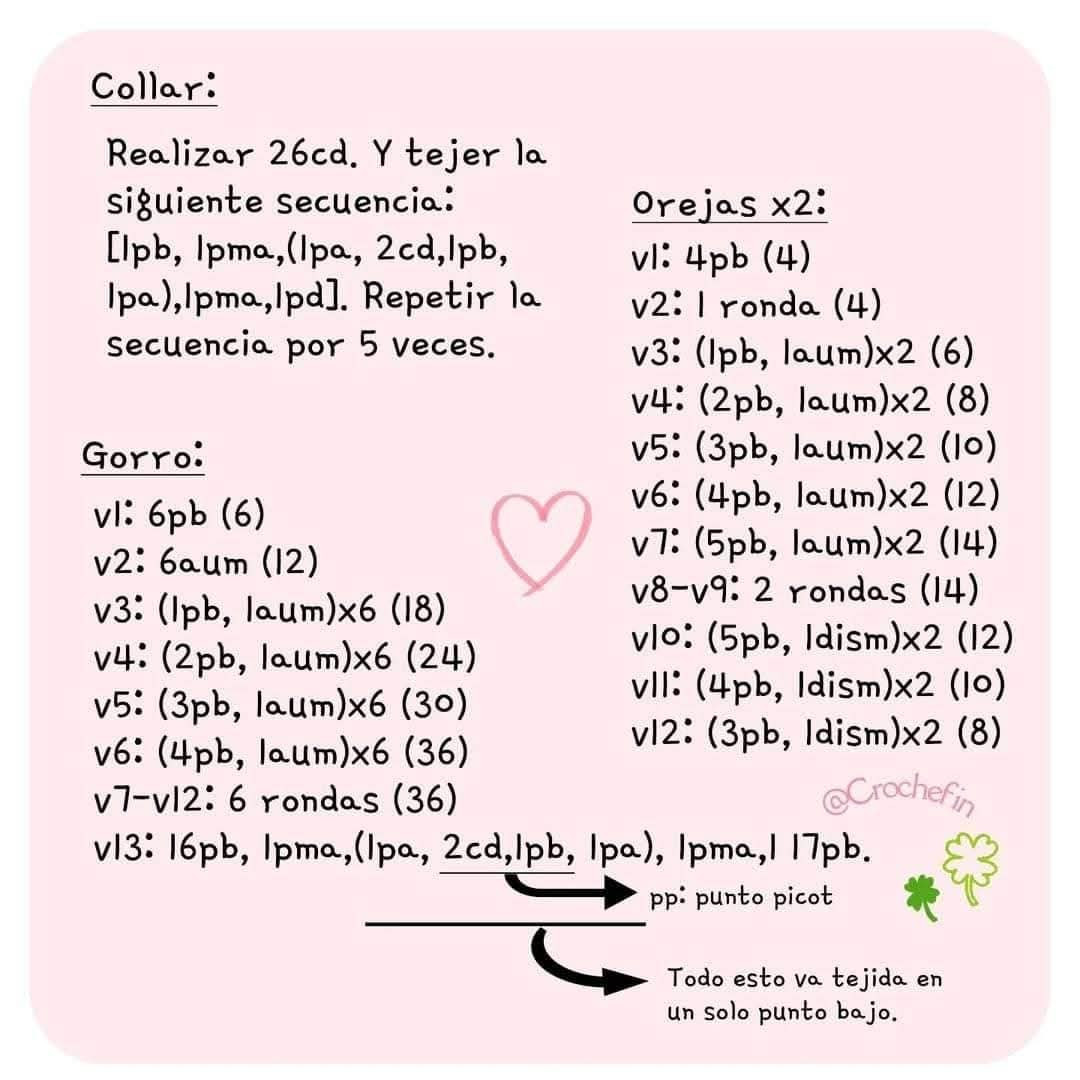 Patrón gratuito Amigurumi Kuromi