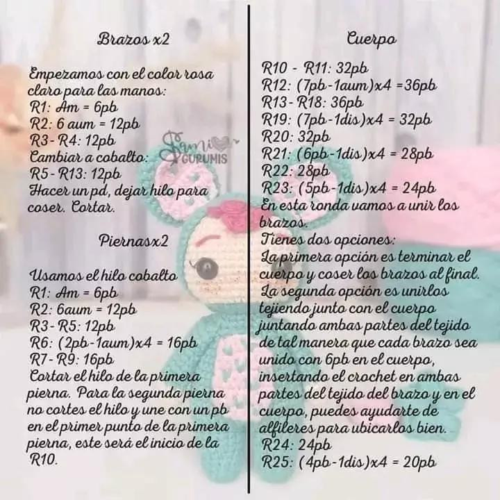 Patrón Gratuito Amigurumi Lala - Muñeco Raton Crochet