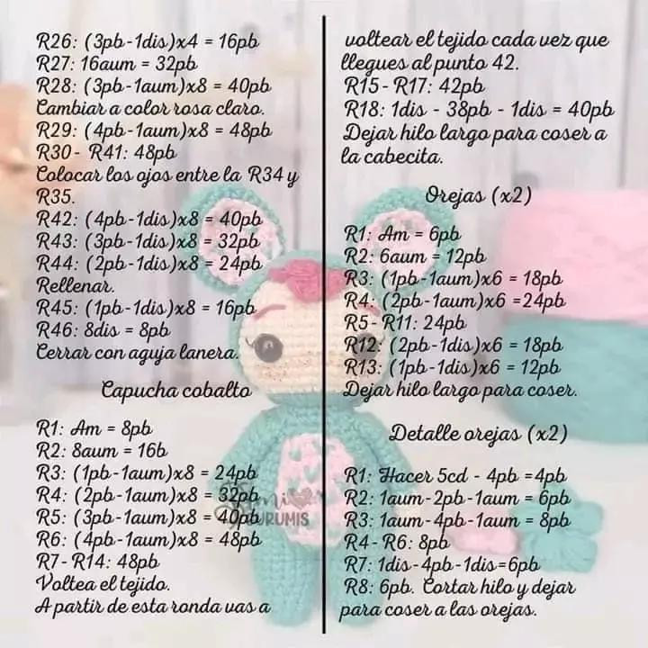 Patrón Gratuito Amigurumi Lala - Muñeco Raton Crochet