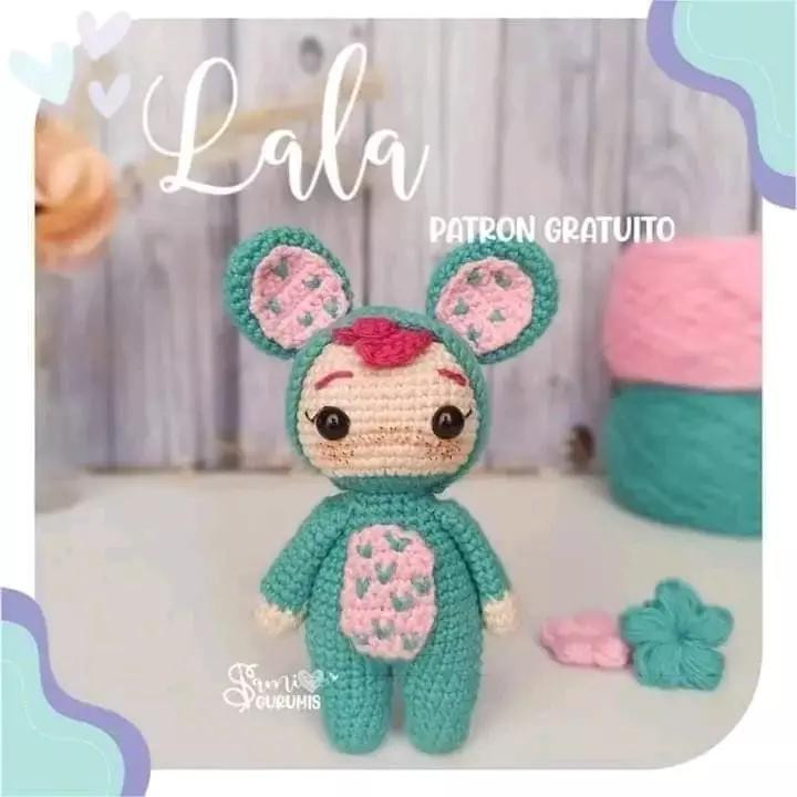 Patrón Gratuito Amigurumi Lala - Muñeco Raton Crochet