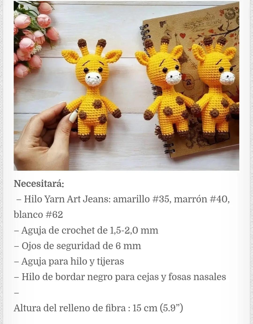 Patrón gratuito Amigurumi Pequeña Jirafa: Tutorial de gacela amarilla con manchas marrones