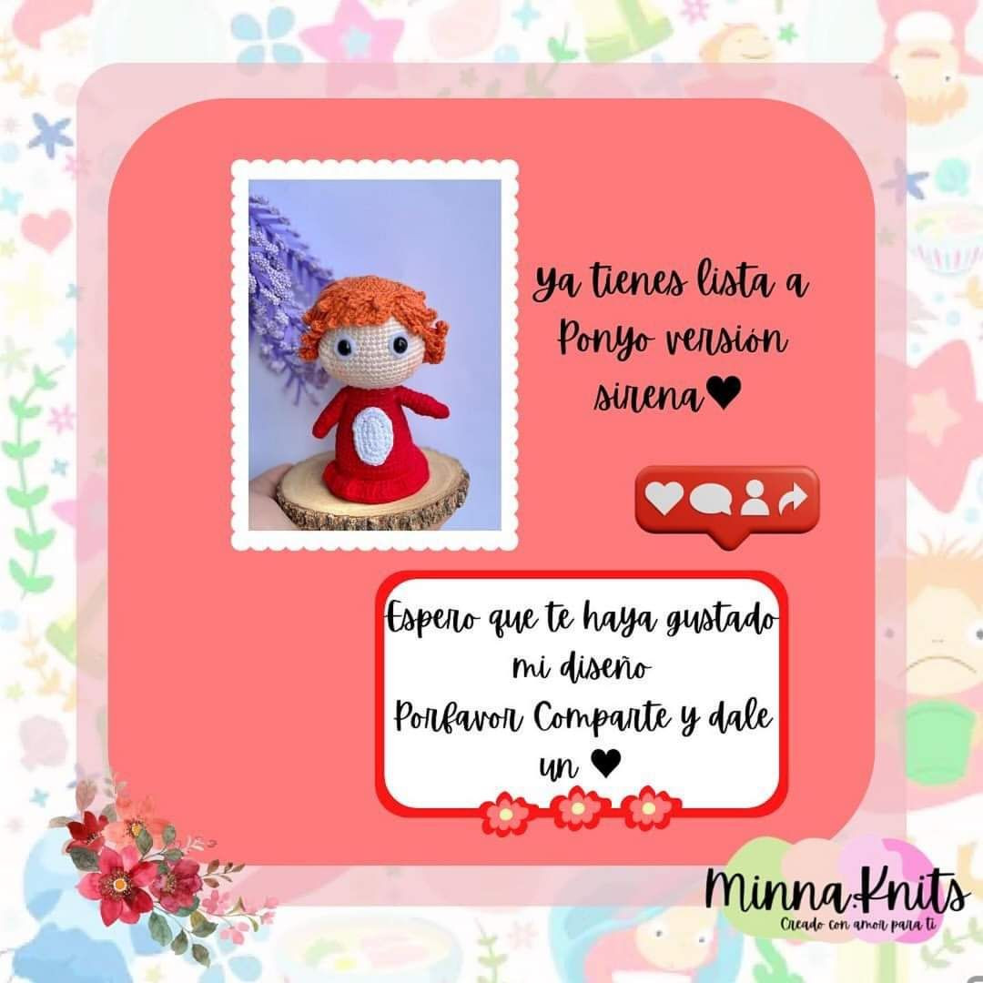 Patrón Gratuito Amigurumi Ponyo el secreto de la sirenita