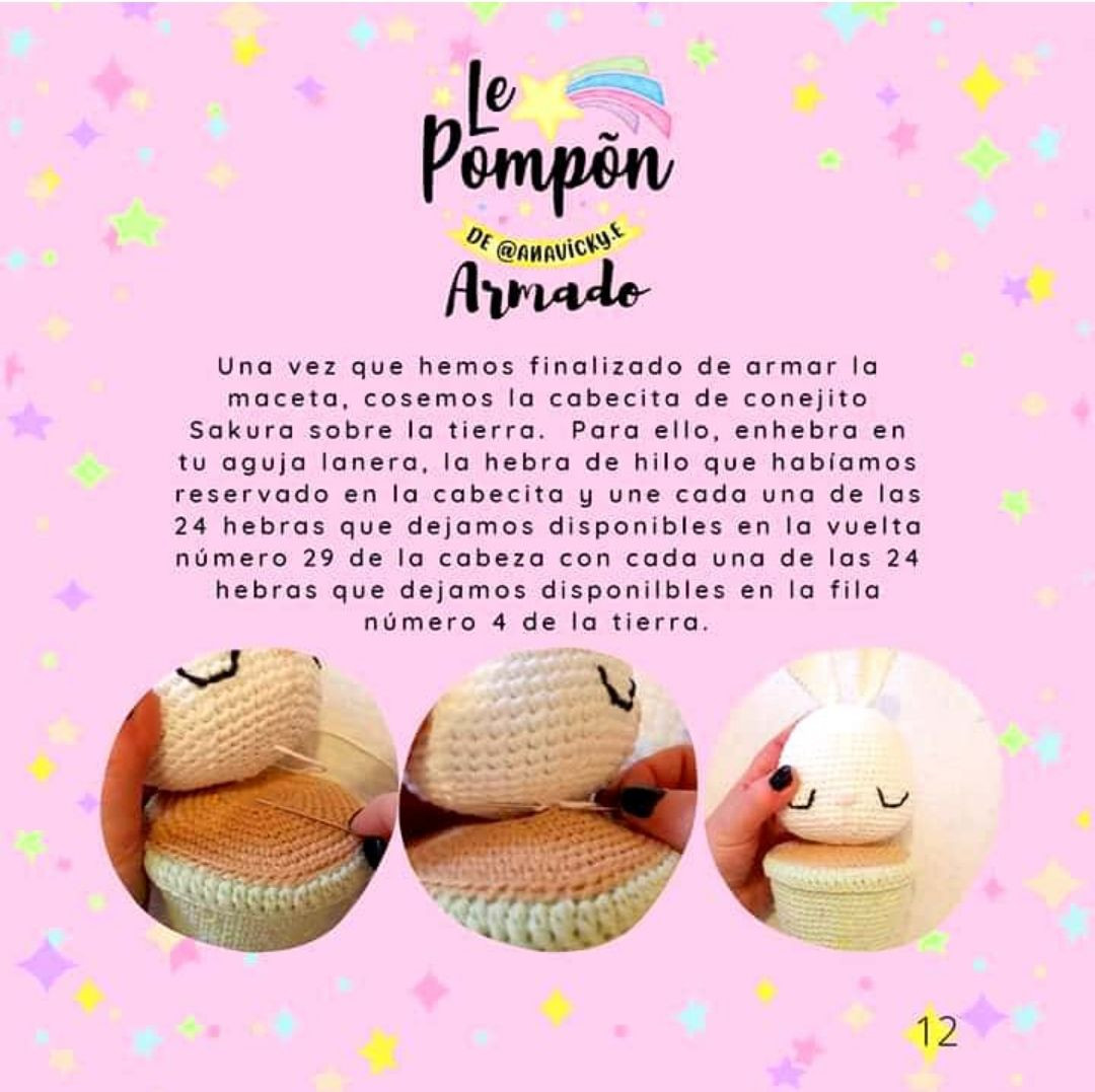 Patrón Gratuito Amigurumi Sakura Conejito - Tutorial Crochet