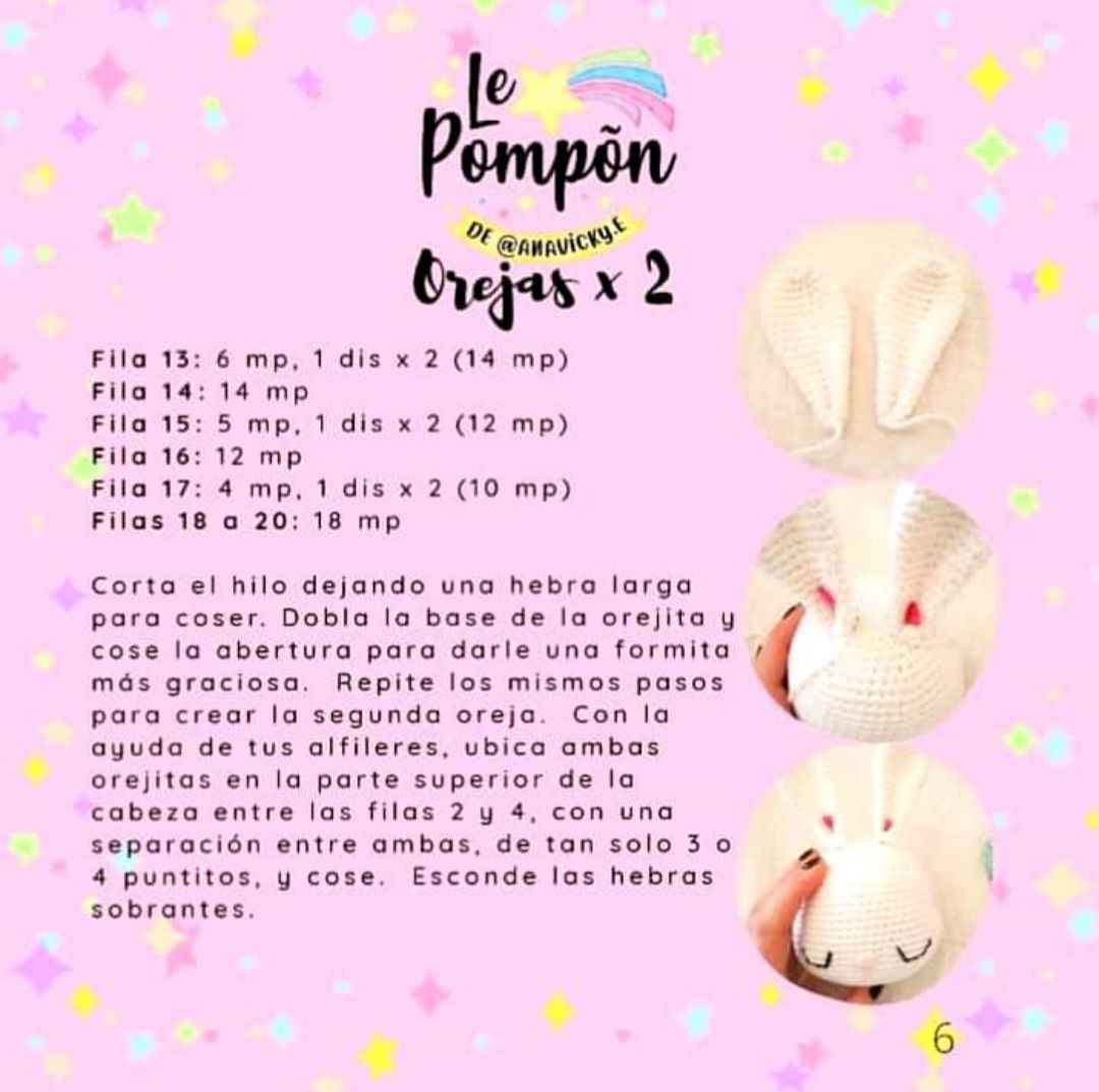 Patrón Gratuito Amigurumi Sakura Conejito - Tutorial Crochet