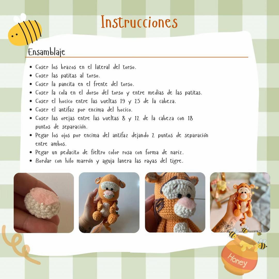 Patrón Gratuito Amigurumi Tigger de Winnie the Pooh