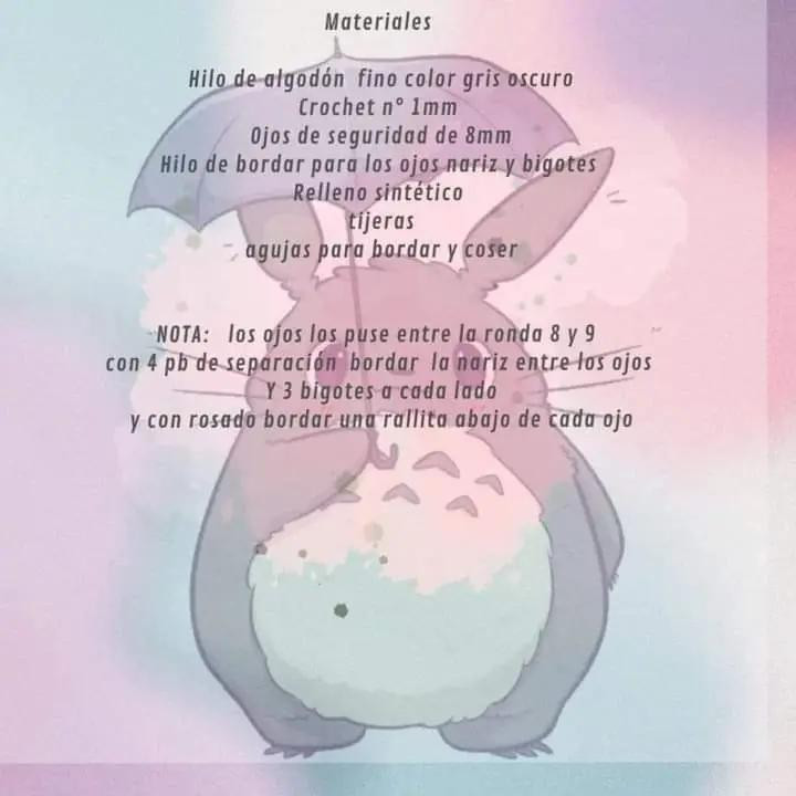 Patrón Gratuito Amigurumi Totoro Kawaii