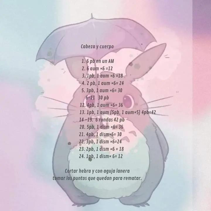 Patrón Gratuito Amigurumi Totoro Kawaii