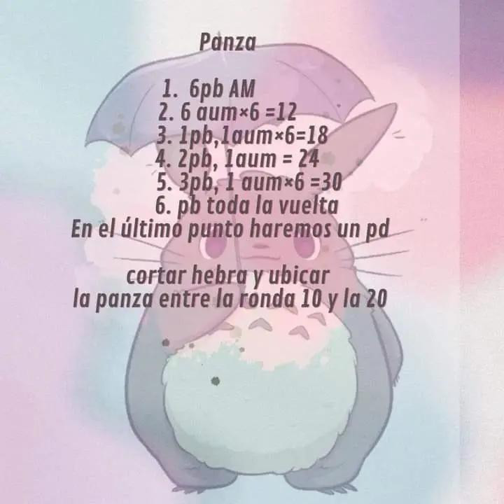 Patrón Gratuito Amigurumi Totoro Kawaii