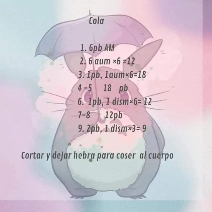 Patrón Gratuito Amigurumi Totoro Kawaii