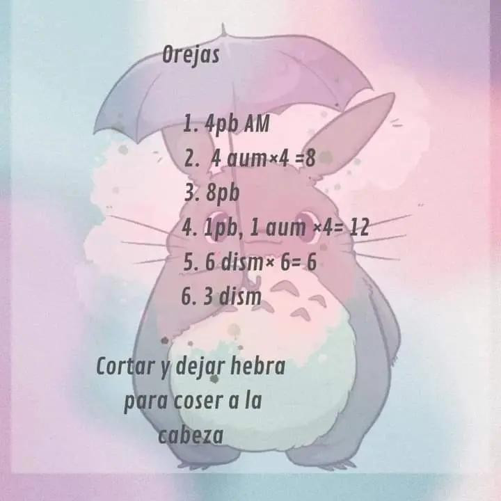 Patrón Gratuito Amigurumi Totoro Kawaii