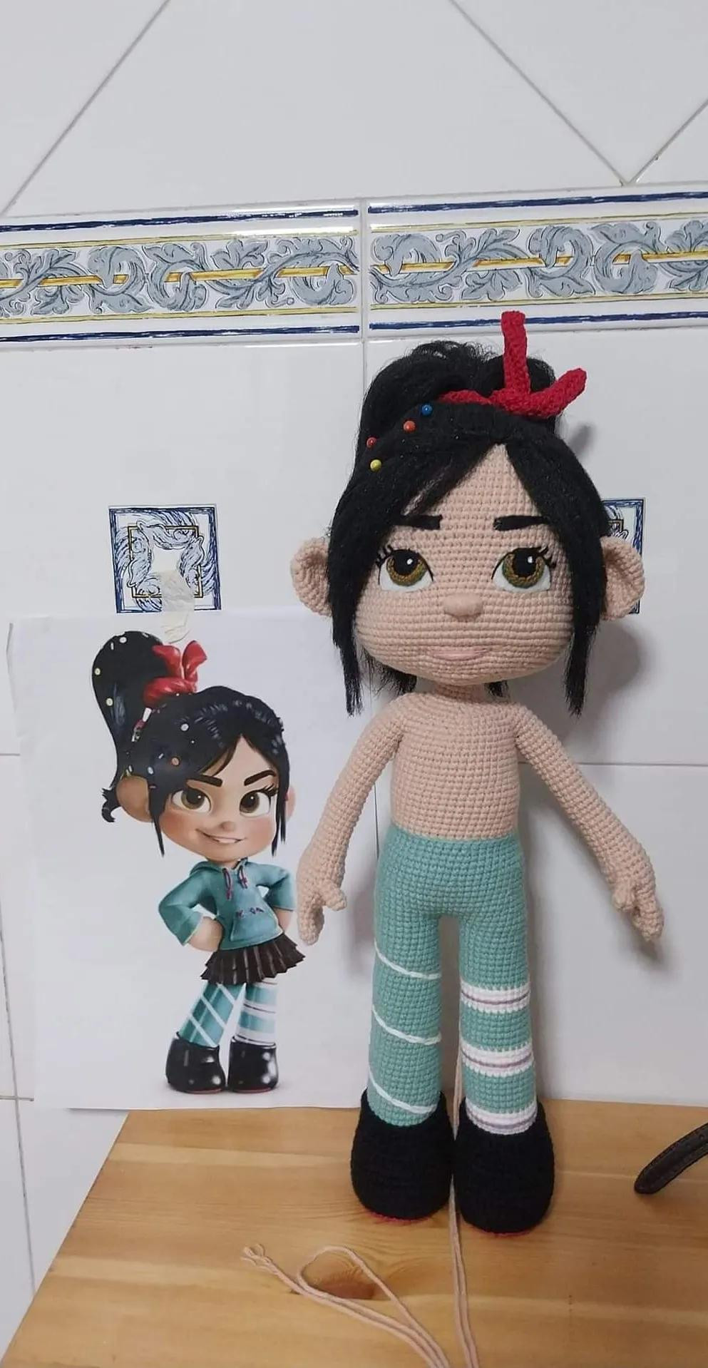 Patrón Gratuito Amigurumi Vanellope de Wreck-It Ralph