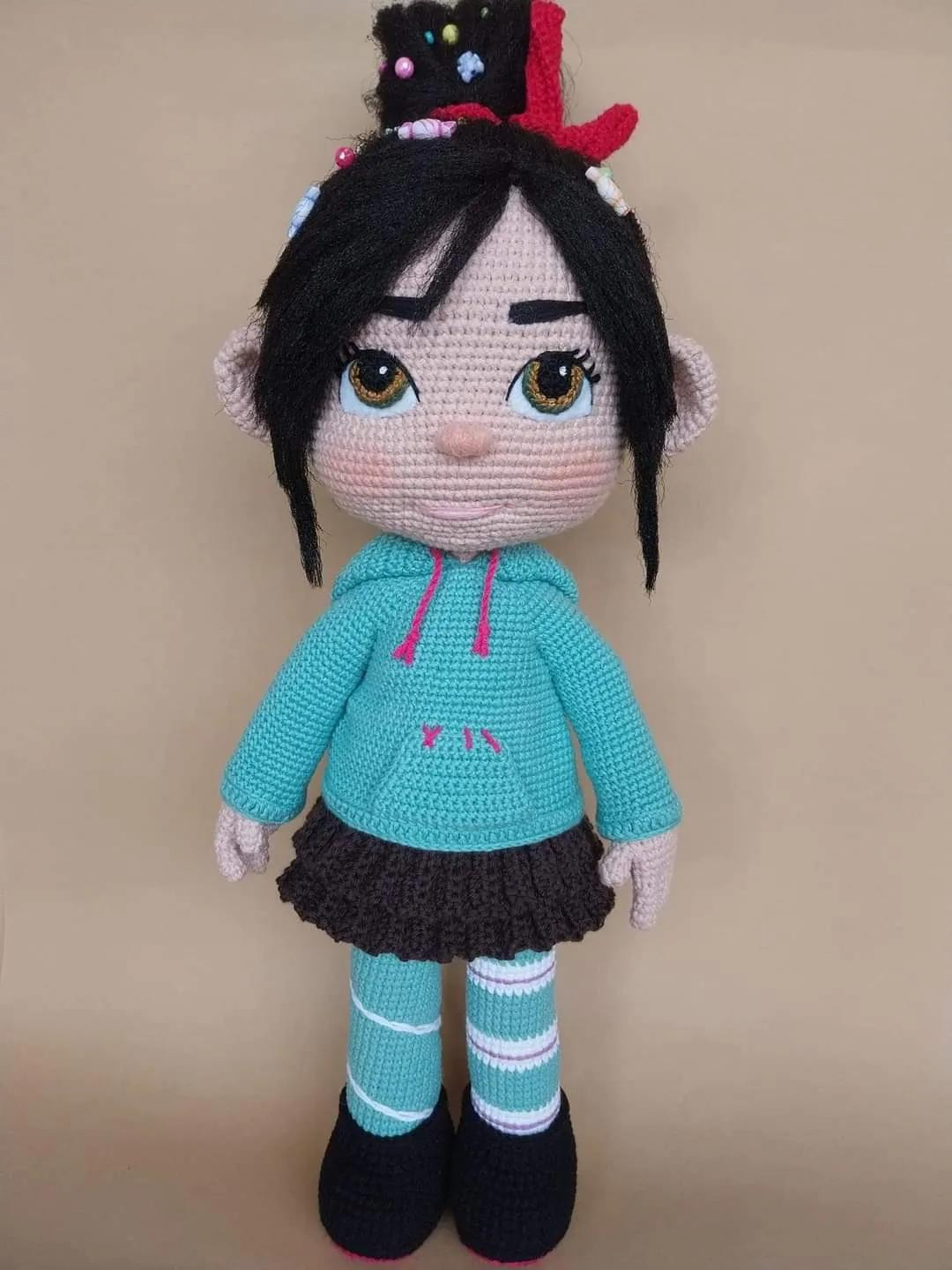 Patrón Gratuito Amigurumi Vanellope de Wreck-It Ralph