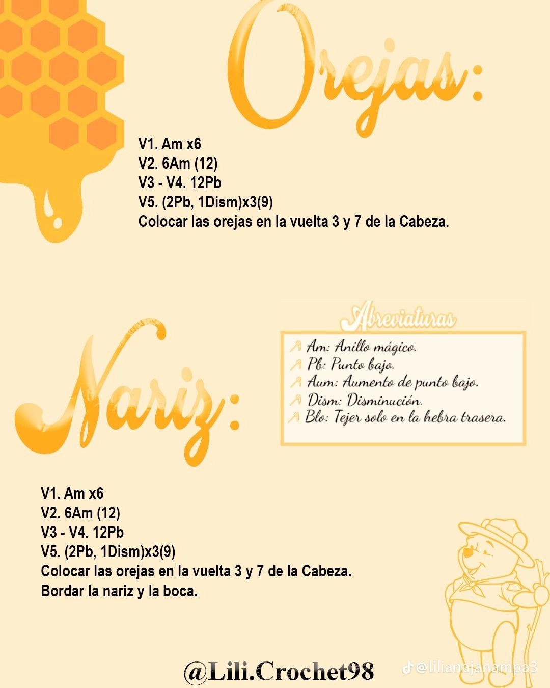 Patrón Gratuito Amigurumi Winnie the Pooh: Gấu bông vàng áo đỏ