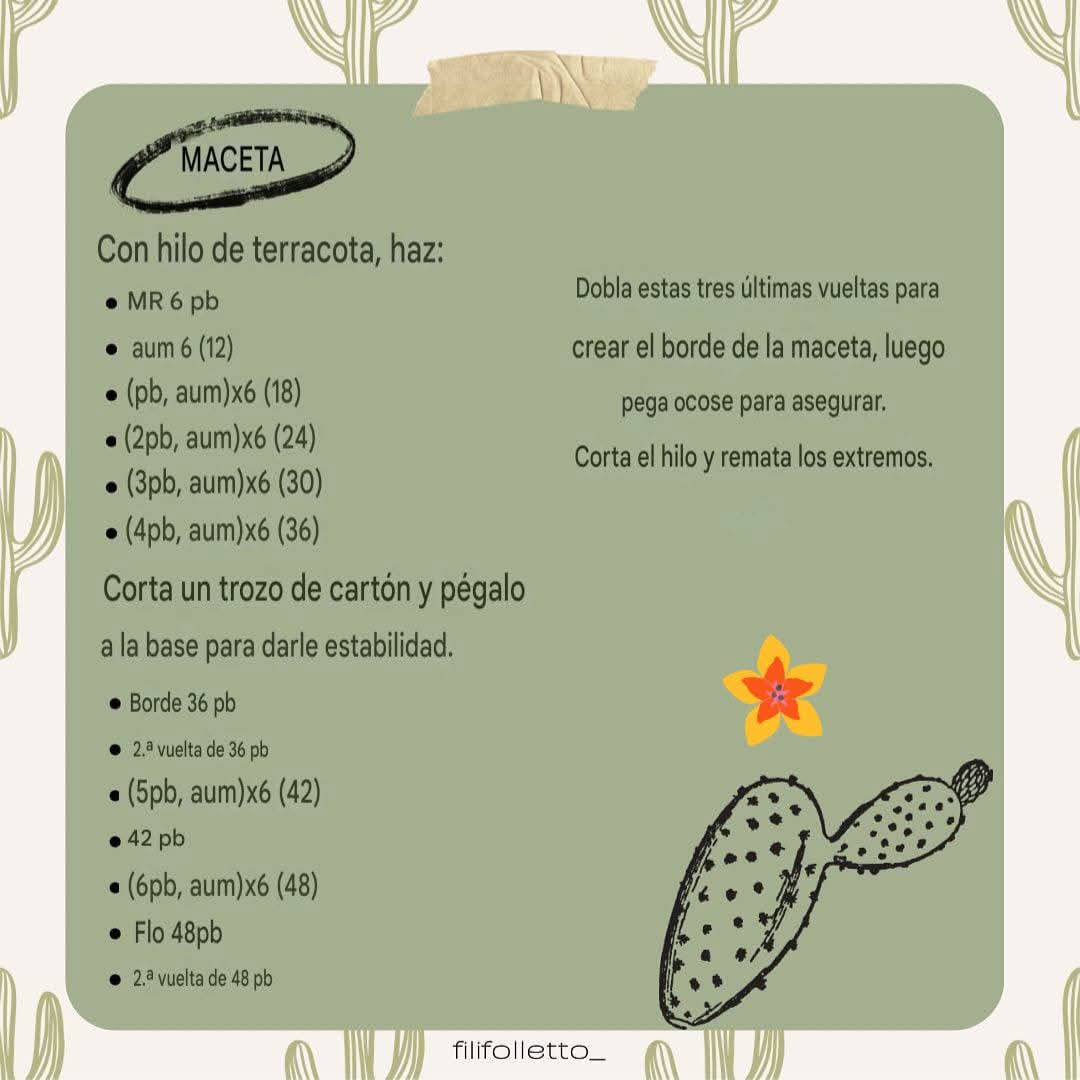 Patrón gratuito Amocactus: cactus amigurumi con corazón y flor