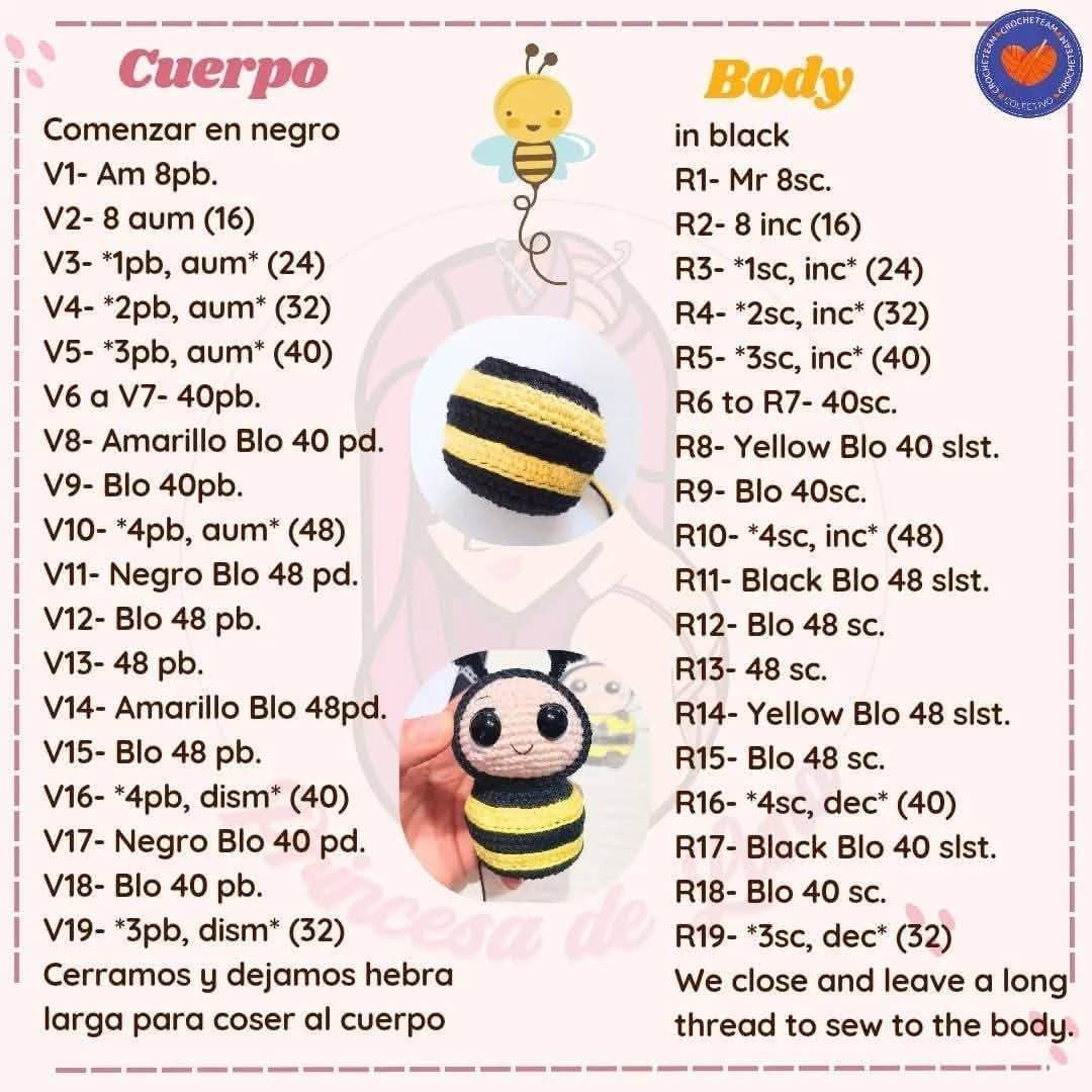 Patrón Gratuito Bichito Abeja Amigurumi Miel