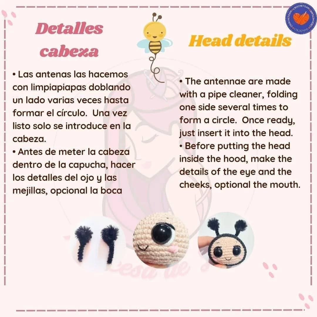 Patrón Gratuito Bichito Abeja Amigurumi Miel