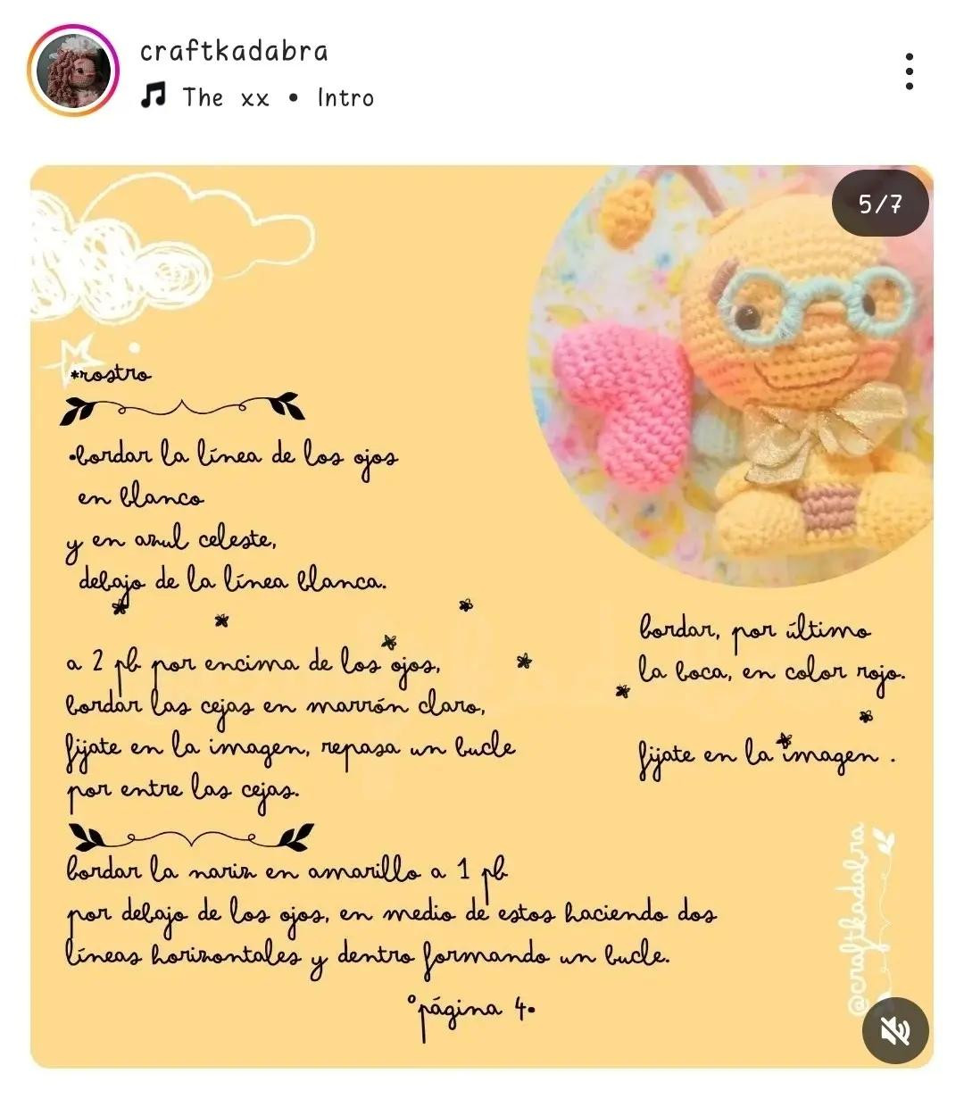 Patrón Gratuito: Búp bê Ong Amigurumi Móc Len Màu Vàng và Hồng với Kính