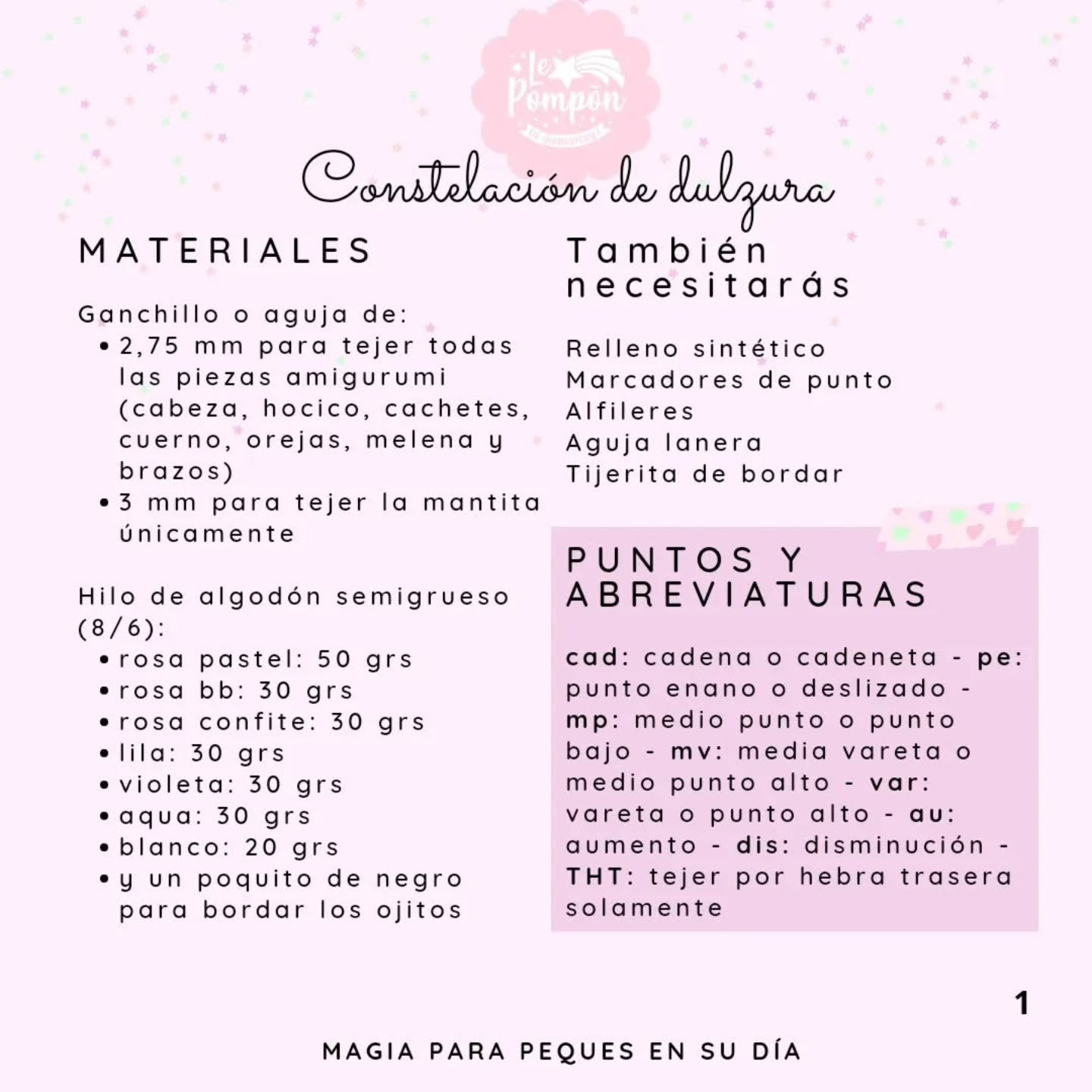 Patrón gratuito Constelación de dulzura: Unicornio amigurumi con mantita en tonos pastel rosa y azul