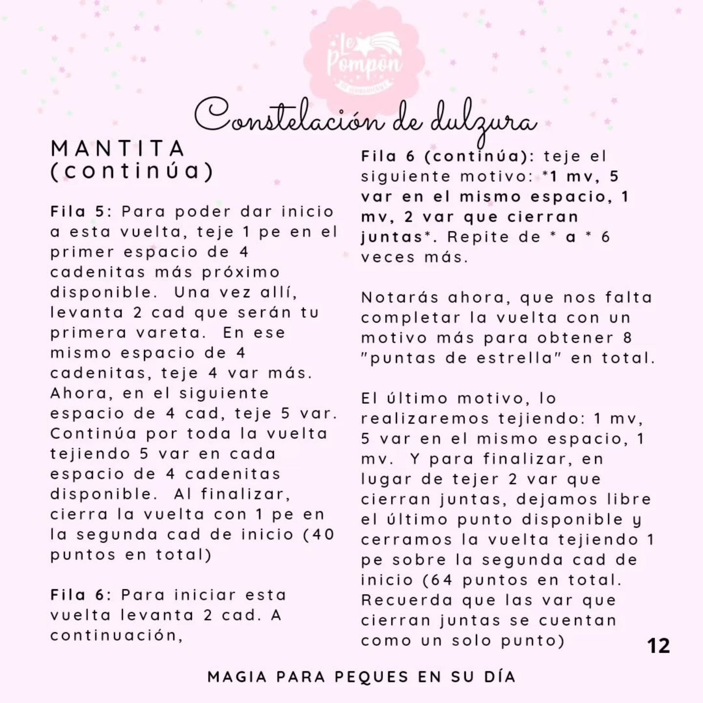 Patrón gratuito Constelación de dulzura: Unicornio amigurumi con mantita en tonos pastel rosa y azul