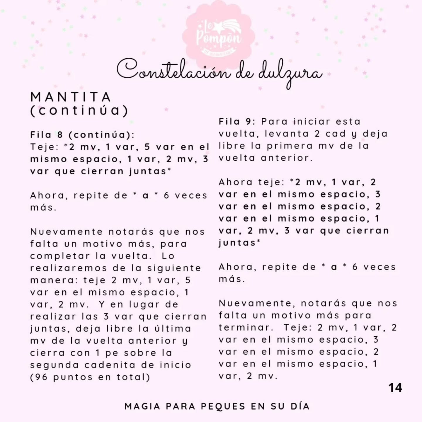 Patrón gratuito Constelación de dulzura: Unicornio amigurumi con mantita en tonos pastel rosa y azul