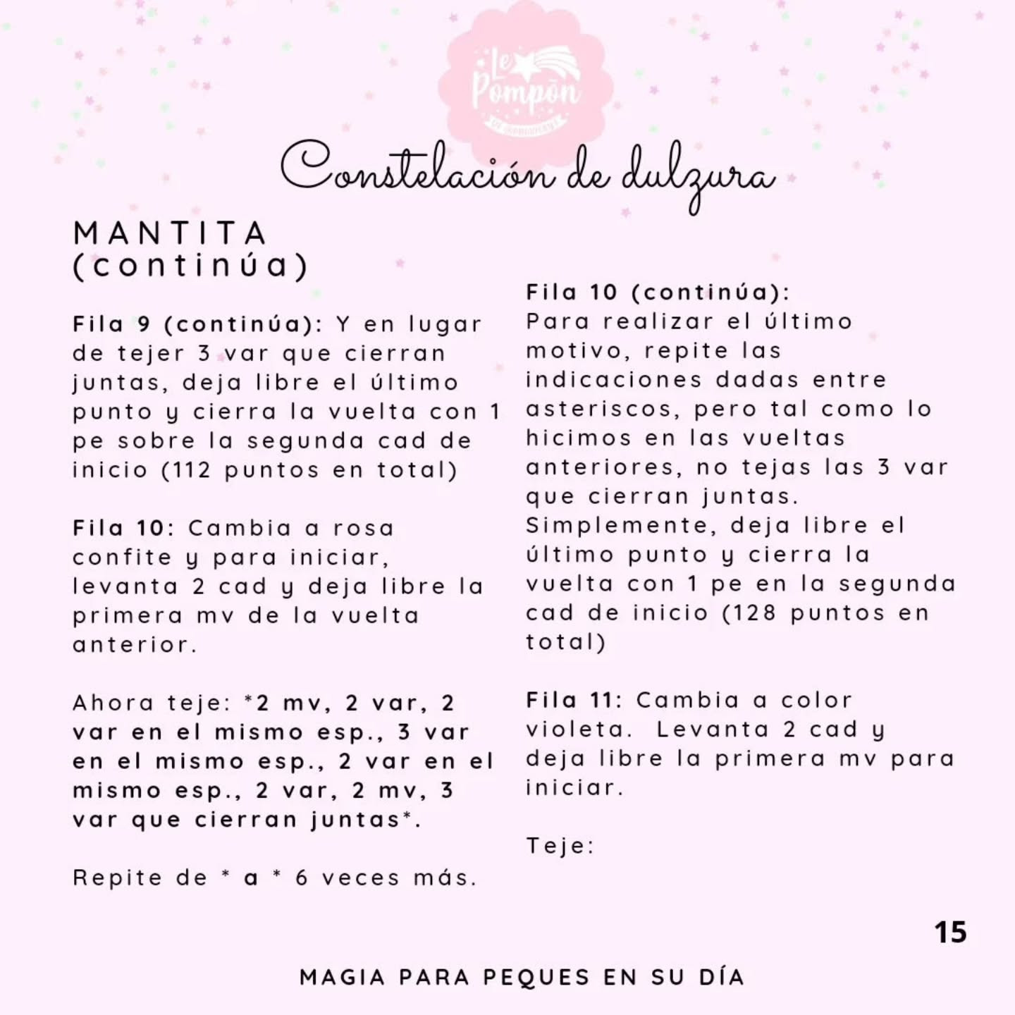 Patrón gratuito Constelación de dulzura: Unicornio amigurumi con mantita en tonos pastel rosa y azul