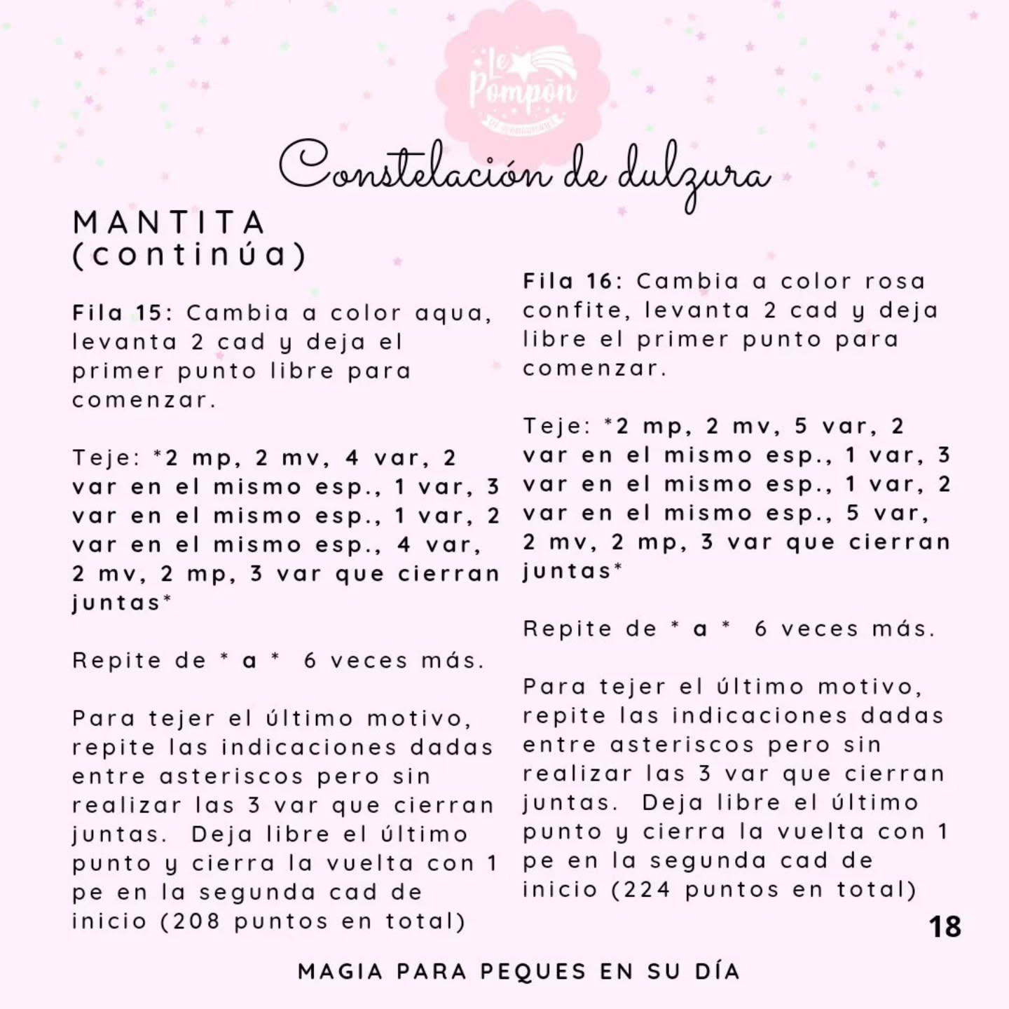 Patrón gratuito Constelación de dulzura: Unicornio amigurumi con mantita en tonos pastel rosa y azul