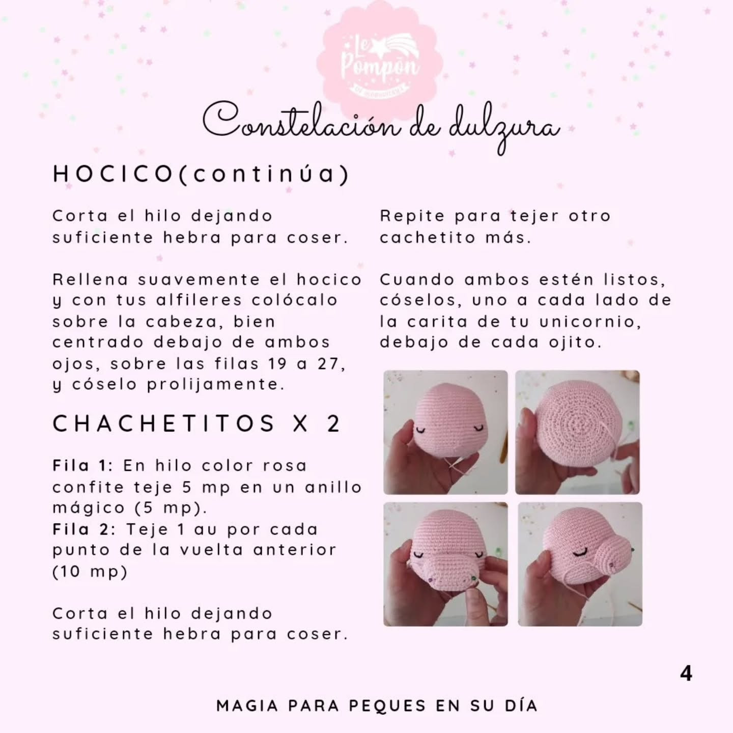 Patrón gratuito Constelación de dulzura: Unicornio amigurumi con mantita en tonos pastel rosa y azul