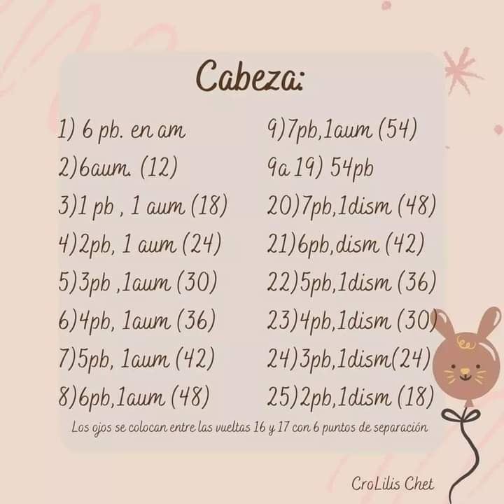 Patrón Gratuito Crochet Conejo Feliz - Tutorial Completo