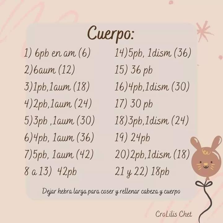 Patrón Gratuito Crochet Conejo Feliz - Tutorial Completo