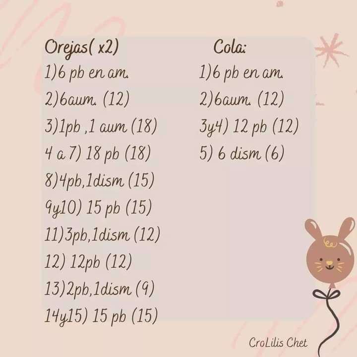 Patrón Gratuito Crochet Conejo Feliz - Tutorial Completo