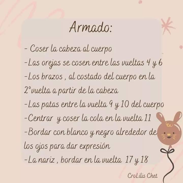 Patrón Gratuito Crochet Conejo Feliz - Tutorial Completo