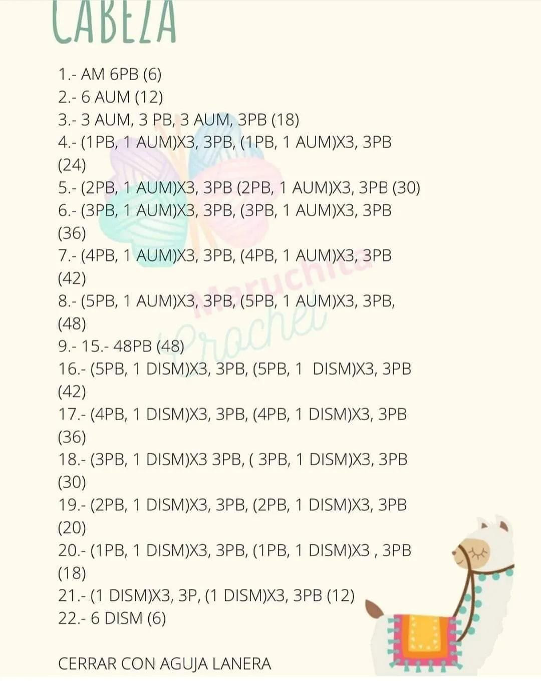 Patrón gratuito de alpaca amigurumi con Aguayo