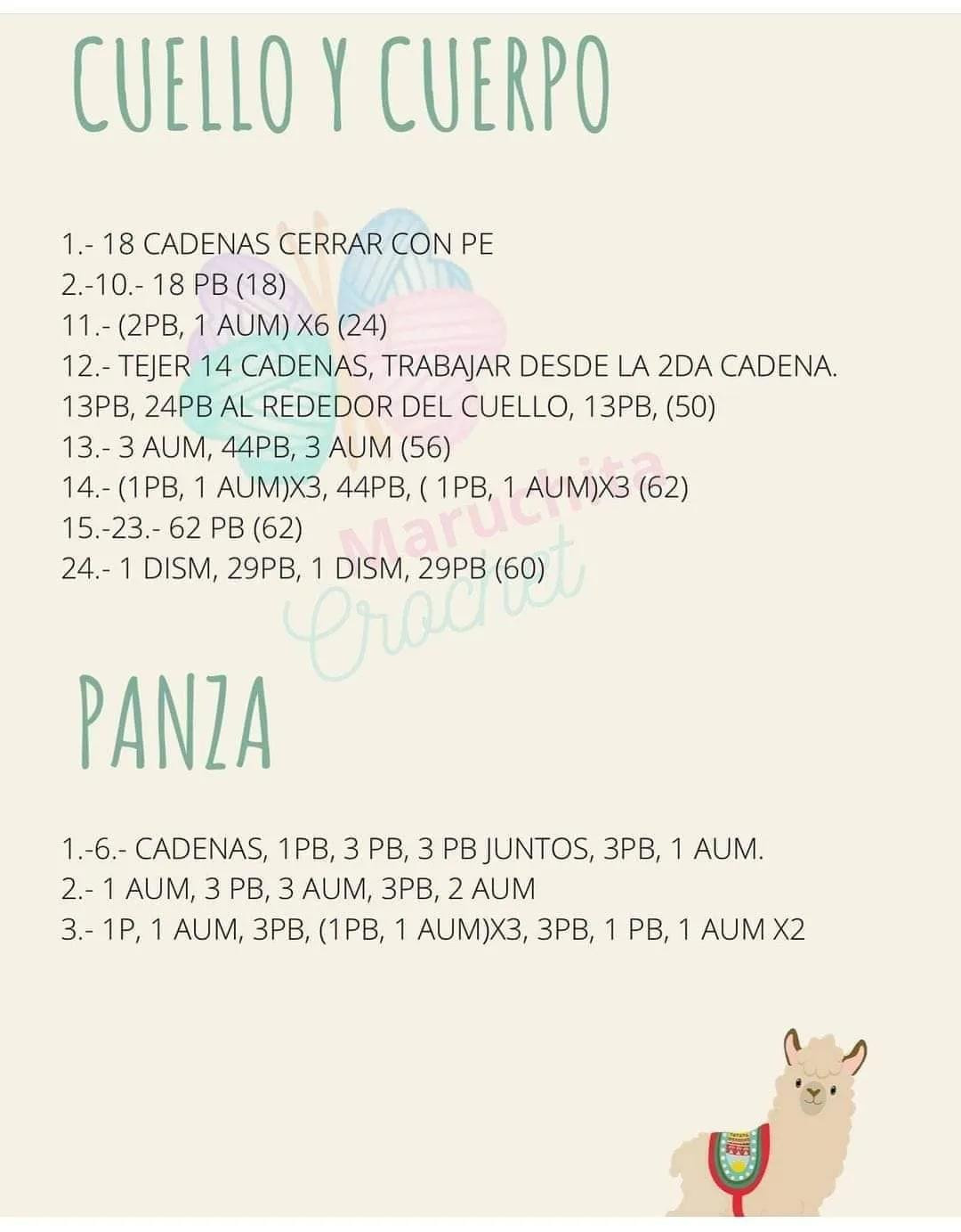 Patrón gratuito de alpaca amigurumi con Aguayo