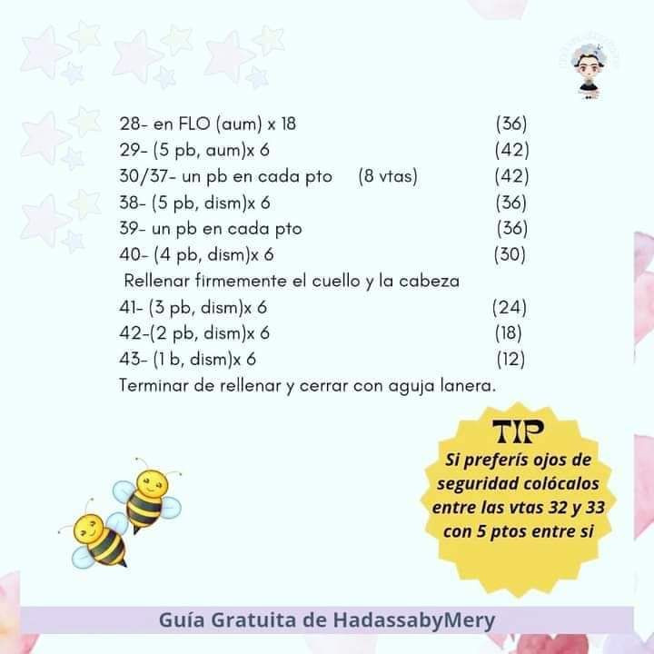 Patrón Gratuito de Amigurumi Abeja Miel - Guía Paso a Paso