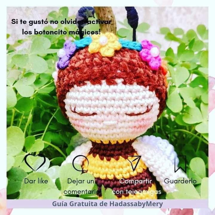 Patrón Gratuito de Amigurumi Abeja Miel - Guía Paso a Paso