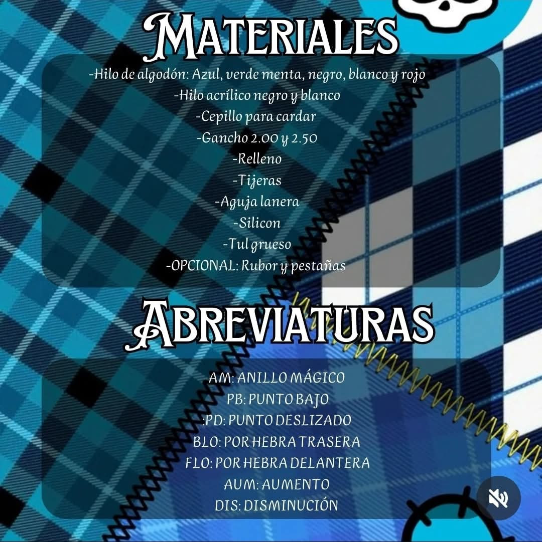 Patrón gratuito de amigurumi Frankie Stein: Guía paso a paso con materiales y abreviaturas