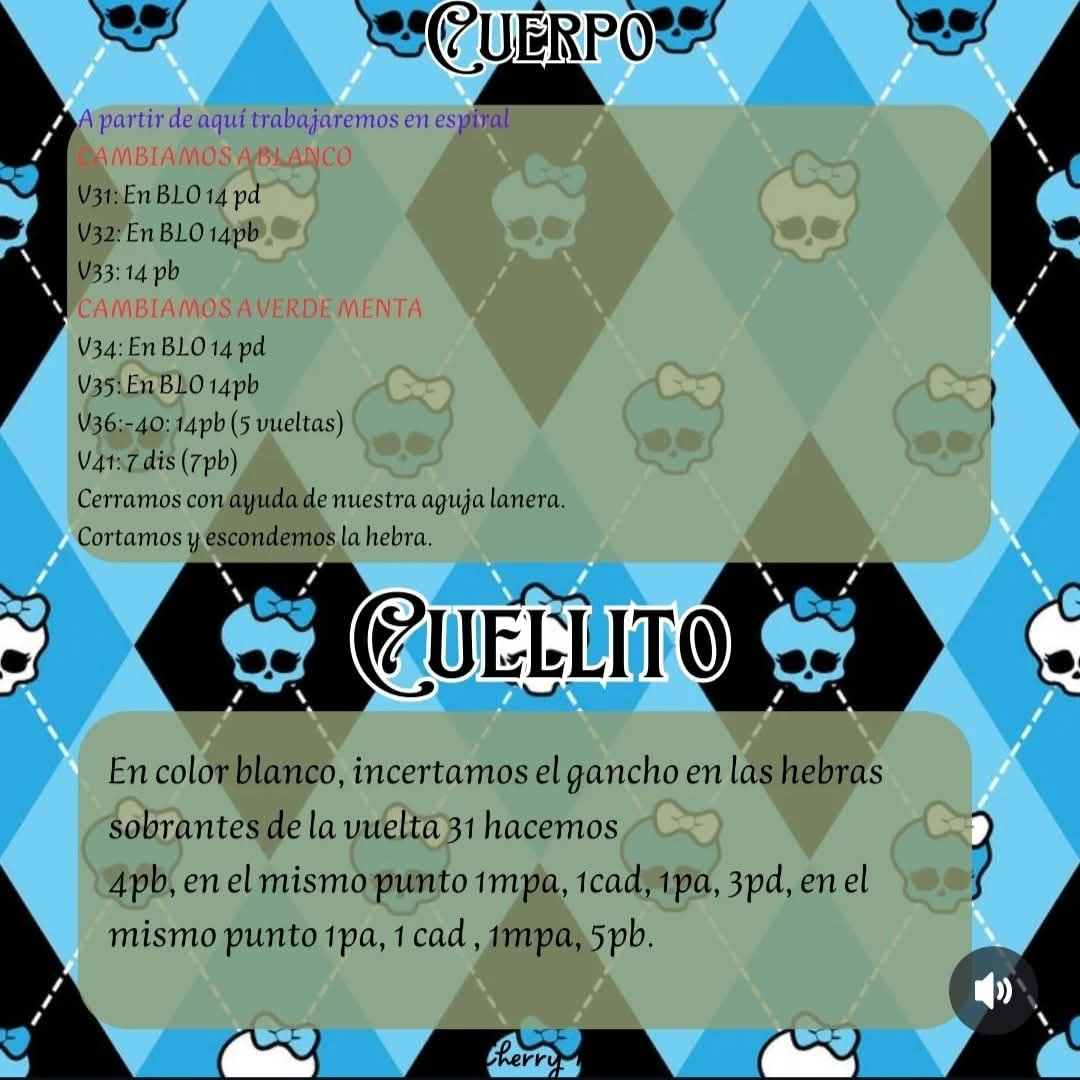 Patrón gratuito de amigurumi Frankie Stein: Guía paso a paso con materiales y abreviaturas