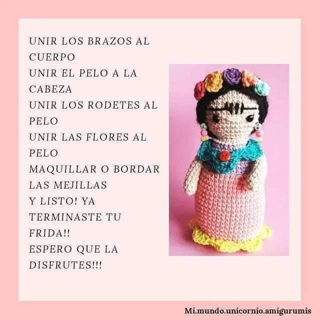 Patron gratuito de amigurumi Frida Kahlo