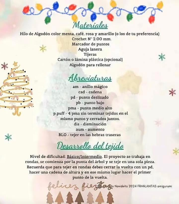 Patrón gratuito de árbol de Navidad amigurumi con estrellas