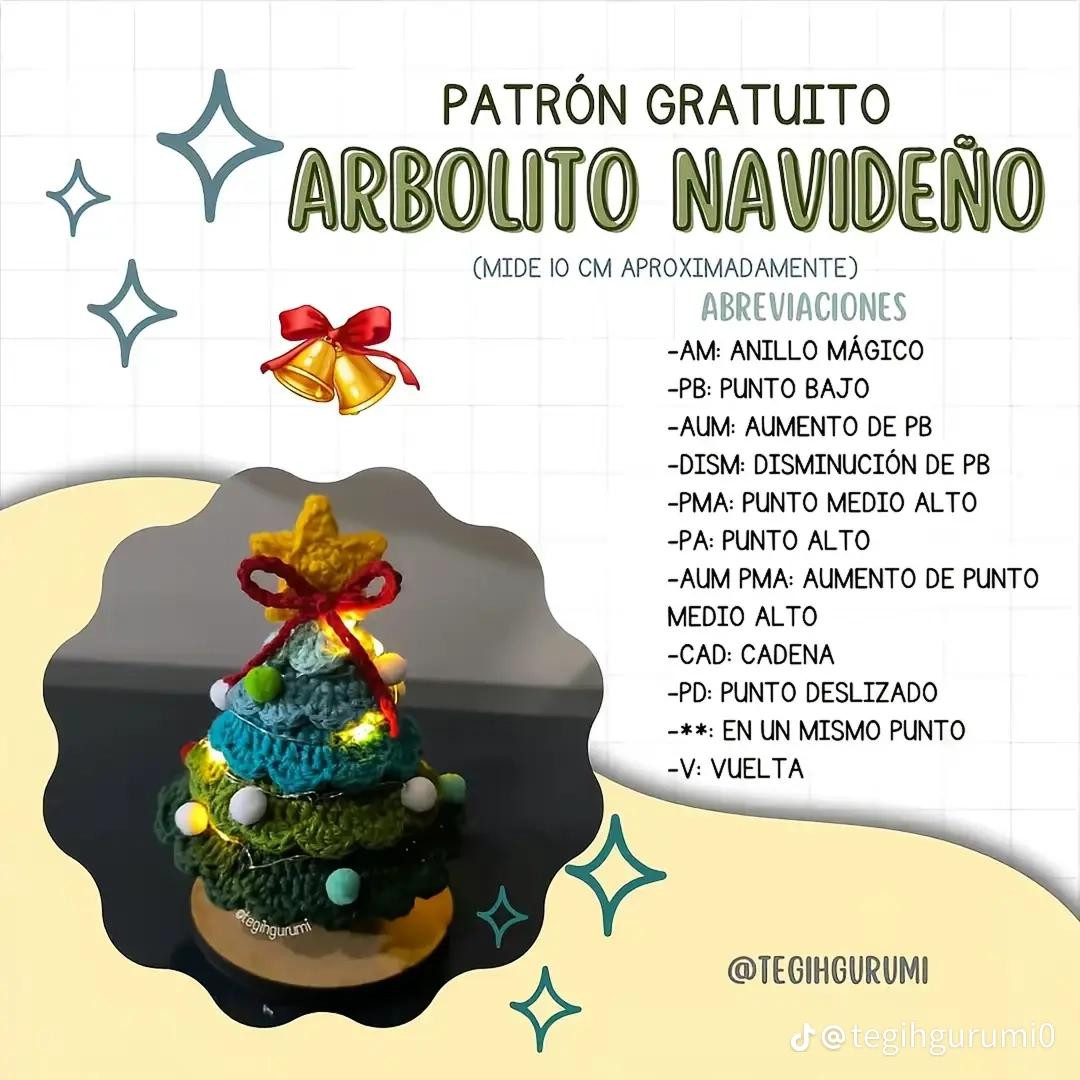 Patrón Gratuito de Árbol Navideño Mochado