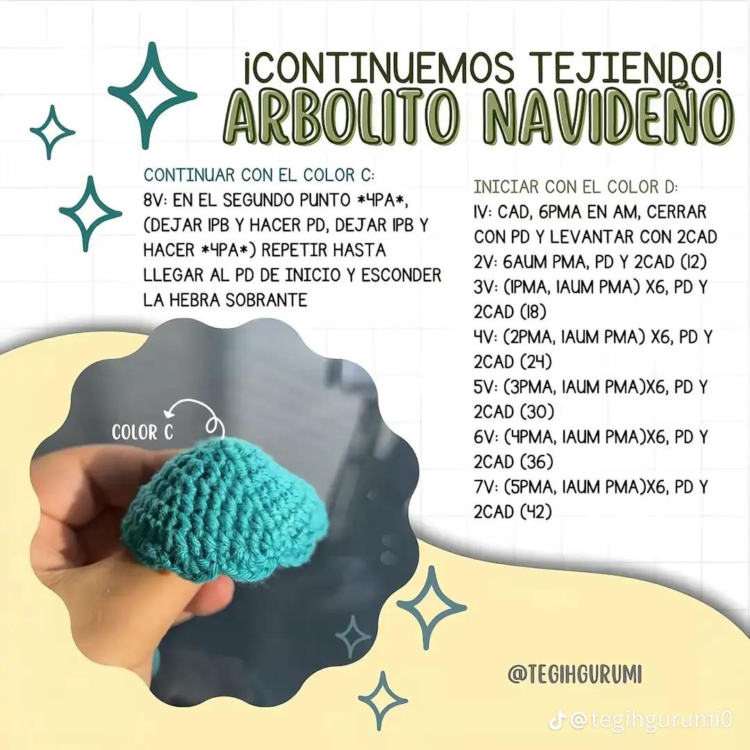 Patrón Gratuito de Árbol Navideño Mochado