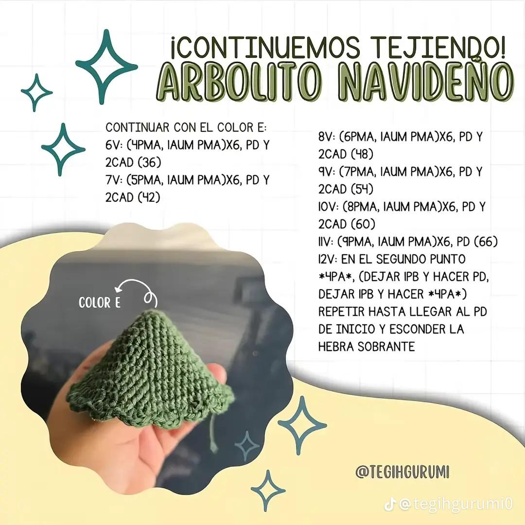 Patrón Gratuito de Árbol Navideño Mochado