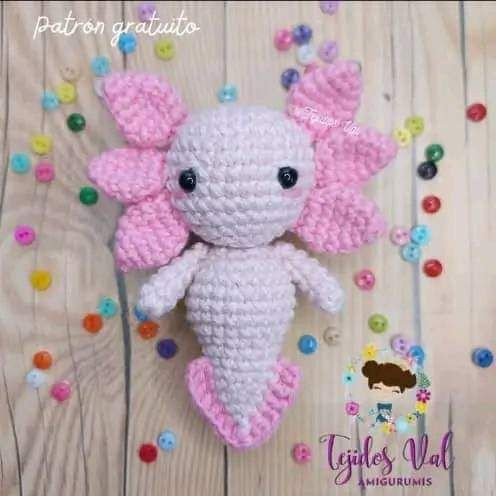 Patrón gratuito de axolote rosa a crochet