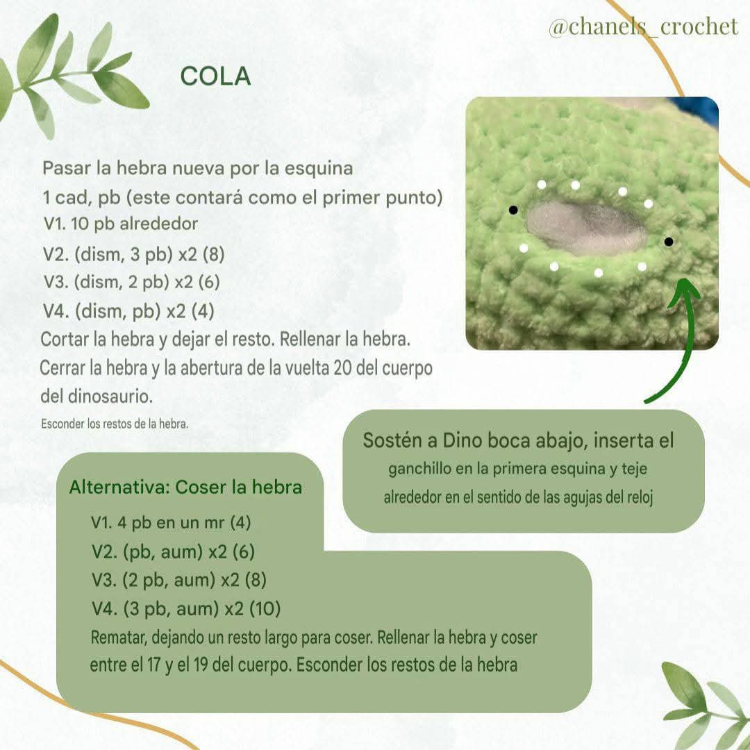 Patrón gratuito de crochet: Bebé Brontosaurio sin costura