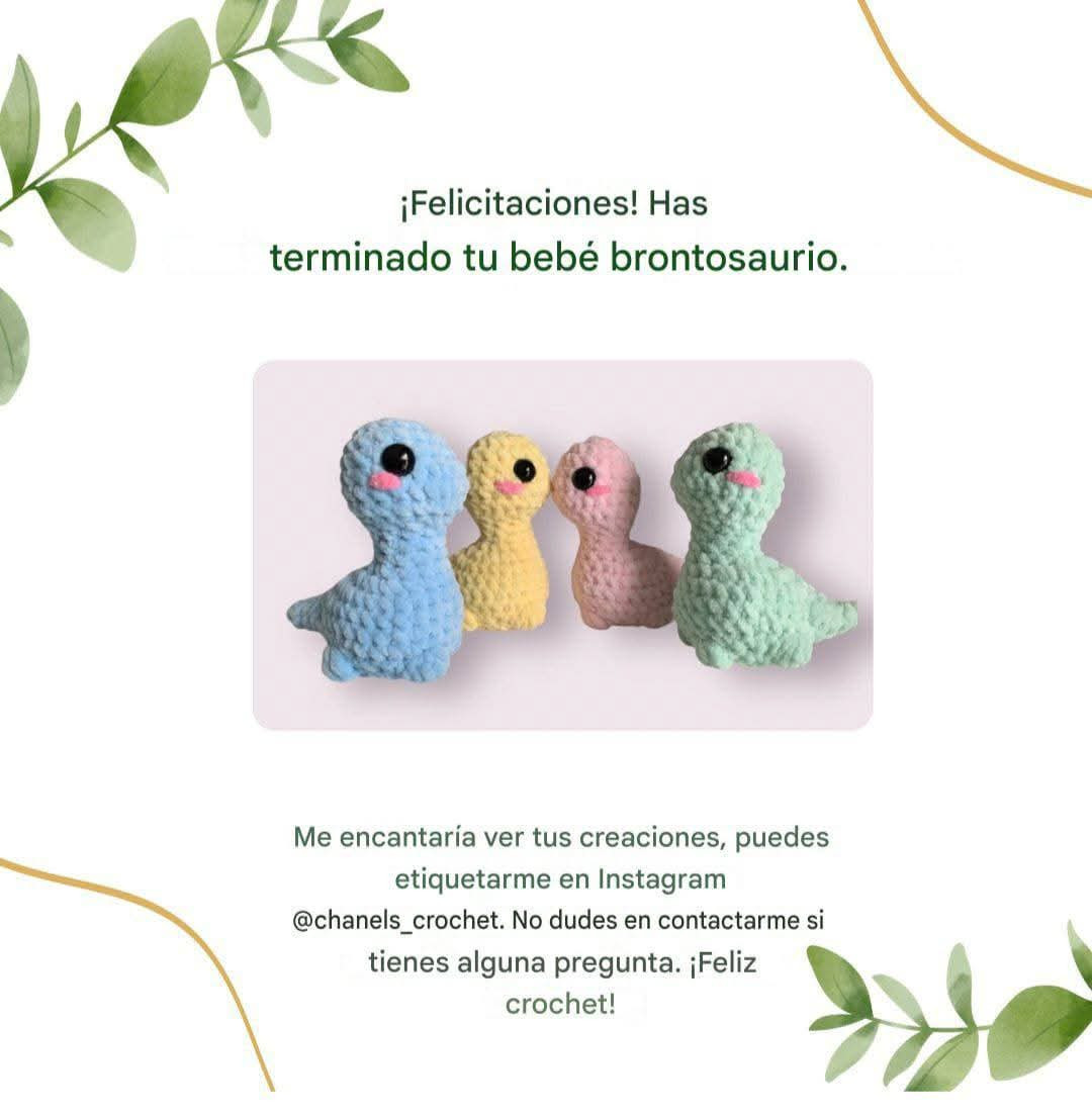 Patrón gratuito de crochet: Bebé Brontosaurio sin costura