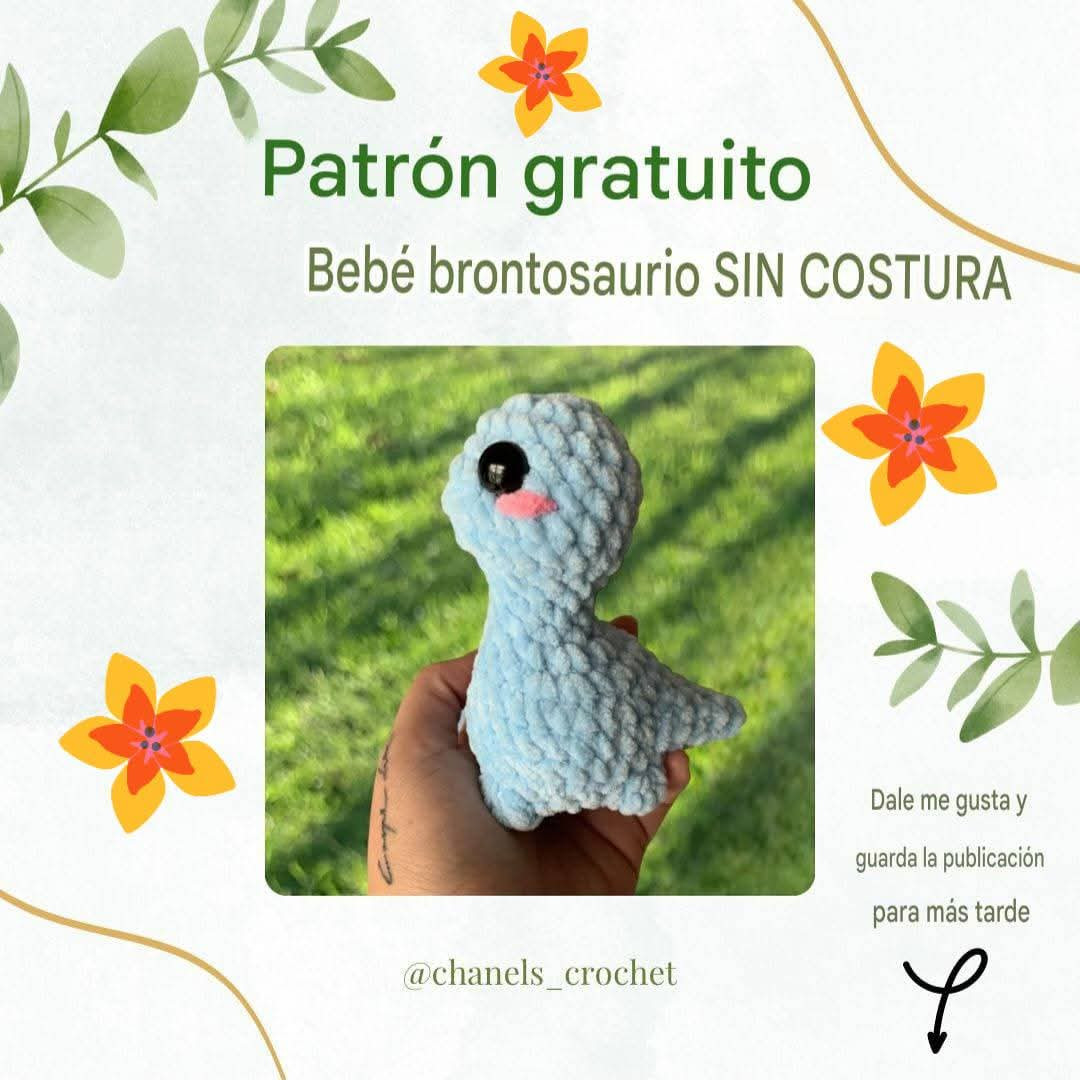 Patrón gratuito de crochet: Bebé Brontosaurio sin costura